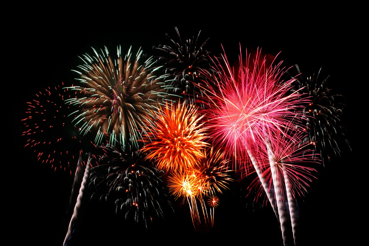Fireworks in the night sky